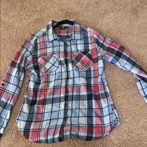 Plaid long sleeve button down